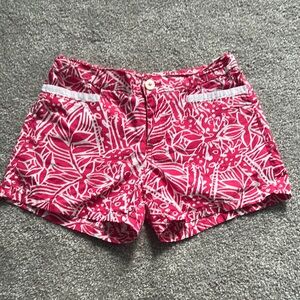 Girls Lilly Pulitzer Pink and White Bermuda Shorts size 8